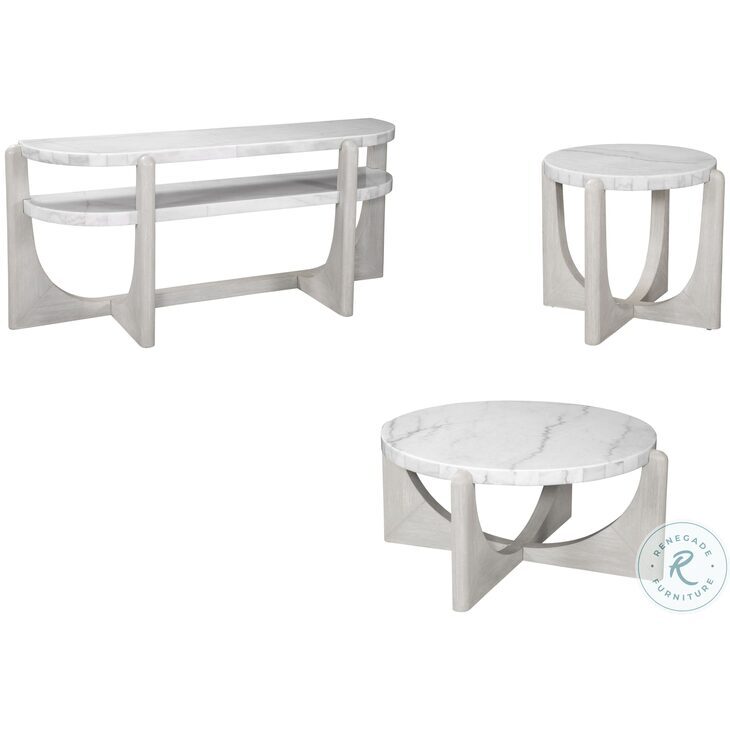 Gavin Driftwood And White Marble End Table