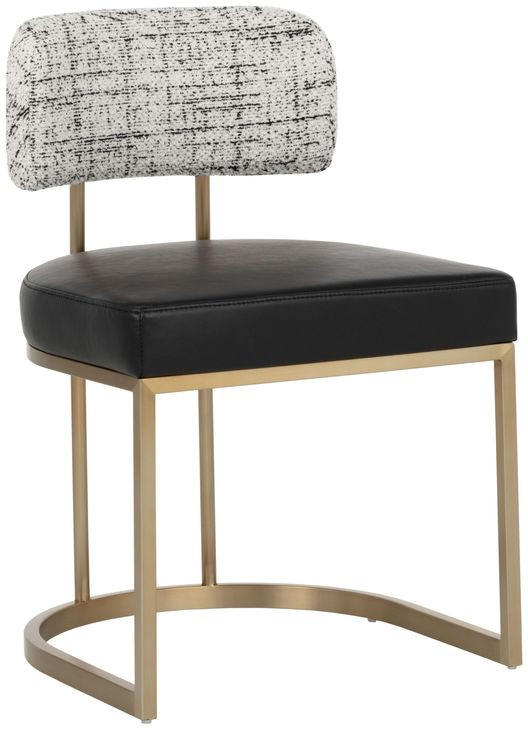 Larissa Bravo Black and Halton Birch Performance Fabric Dining Chair