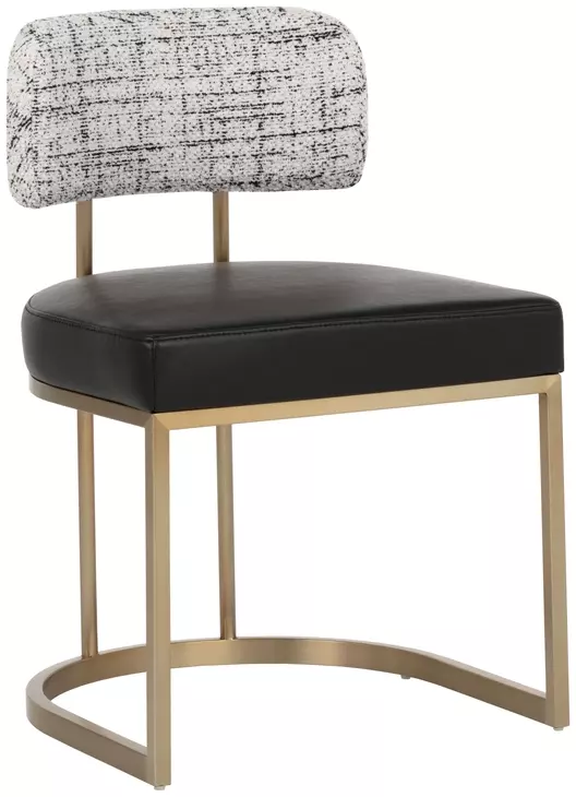 Sylvara Bravo Black and Halton Birch Performance Fabric Dining Chair