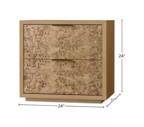 Milan Natural 2 Drawer Nightstand
