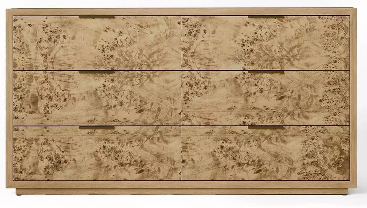 Milan Natural 6 Drawer Dresser