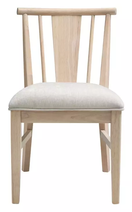 West End Ivory and Natural Maple Upholstered Spindle Side Chair Set of 2