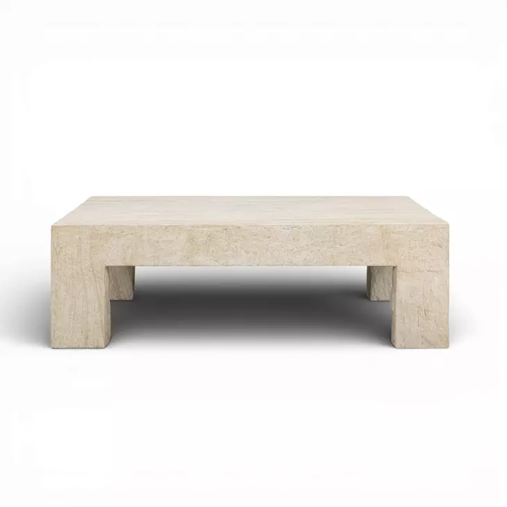 Roxanne Travertine Outdoor Square Large Coffee Table