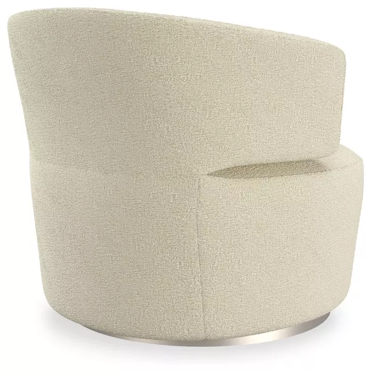 Olympia Oatmeal Performance Fabric Upholstered Swivel Accent Chair