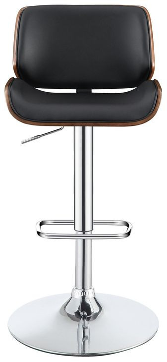 Folsom Black And Chrome Upholstered Adjustable Bar Stool