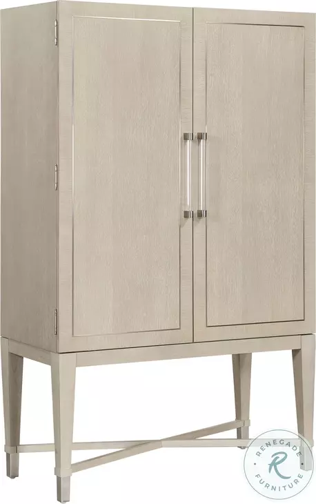 Genoa Light Oak Bar Cabinet with LED Lighting
