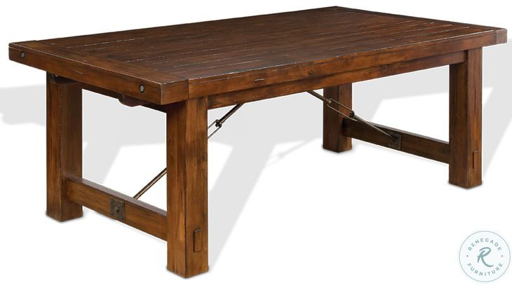 Villa Rosso Medium Brown 122" Extendable Rectangular Dining Table