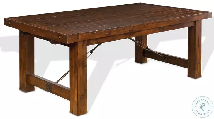 Villa Rosso Medium Brown 122" Extendable Rectangular Dining Table