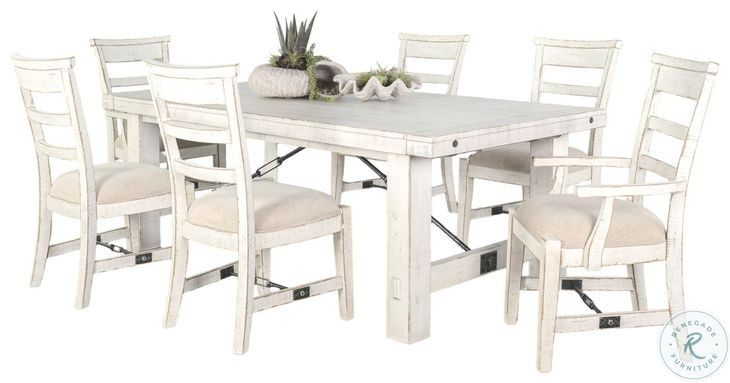 Cozy Luxe White Sand 122" Extendable Rectangular Dining Table