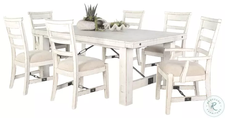 Cozy Luxe White White Sand Extendable Rectangular Dining Room Set