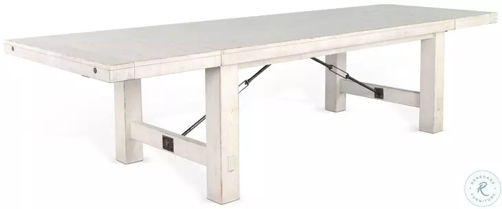 Cozy Luxe White Sand 122" Extendable Rectangular Dining Table