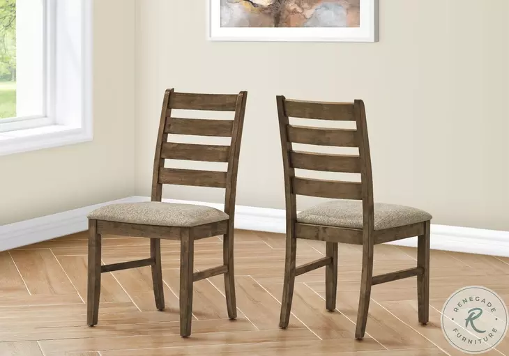 1342 Brown Fabric Dining Chair Set Of 2