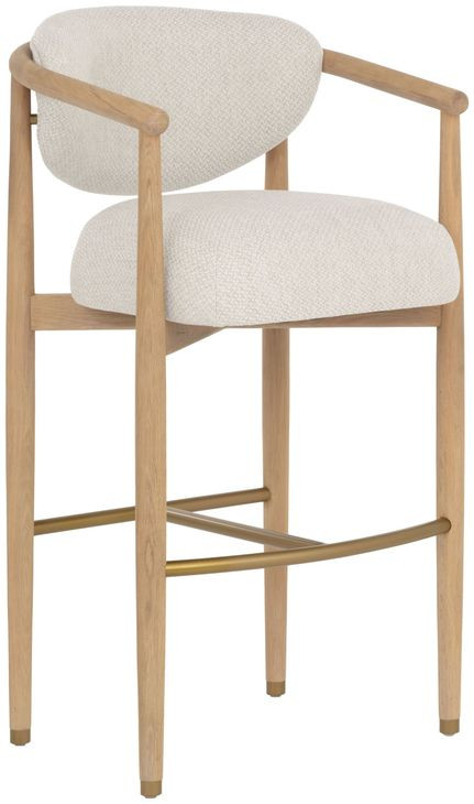 Sigrid Monument Oatmeal Upholstered Bar Stool