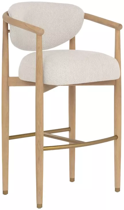 Sigrid Monument Oatmeal Upholstered Bar Stool