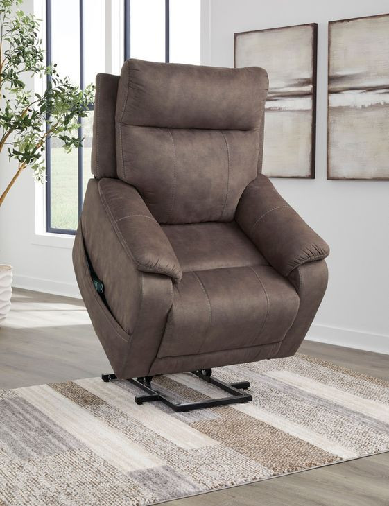 Crestmeade Espresso Power Lift Recliner with USB Charging and Heat Massage