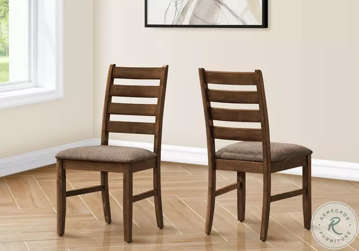 1355 Brown Fabric Dining Chair Set Of 2