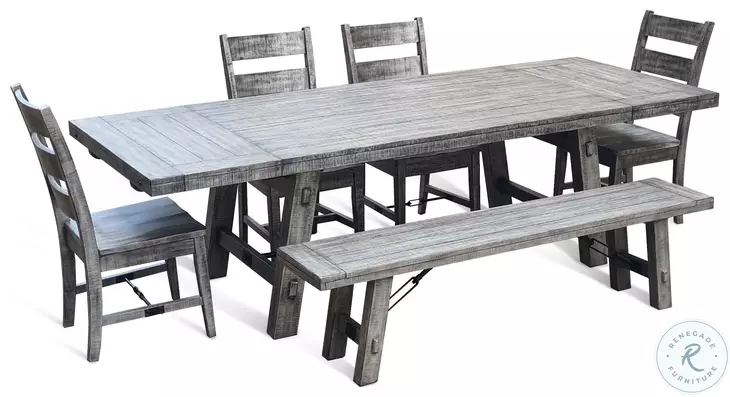 Maple Haze Alpine Gray 72" Dining Bench with Turnbuckle