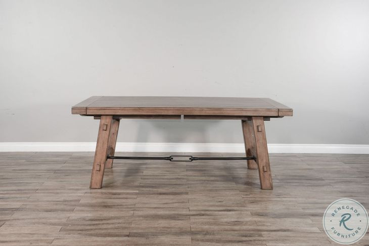 Velden Hollow Natural Wood 106" Extendable Rectangular Dining Table