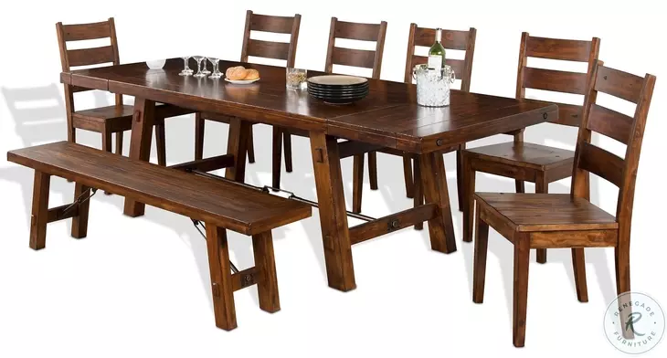 Villa Rosso Medium Brown 106" Extendable Rectangular Dining Table