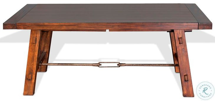 Villa Rosso Medium Brown 106" Extendable Rectangular Dining Table