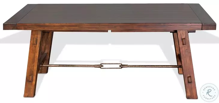 Villa Rosso Medium Brown 106" Extendable Rectangular Dining Table