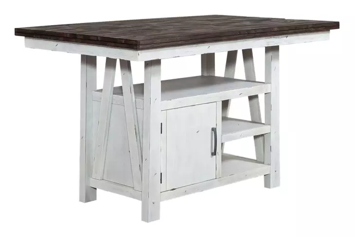 Harvest Grove White and Brown 5 Piece Gathering Dining Set