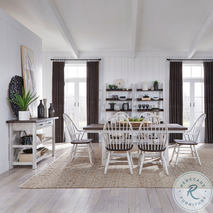 Farmhouse Two Tone White Leaning Bookcase From Liberty Furniture