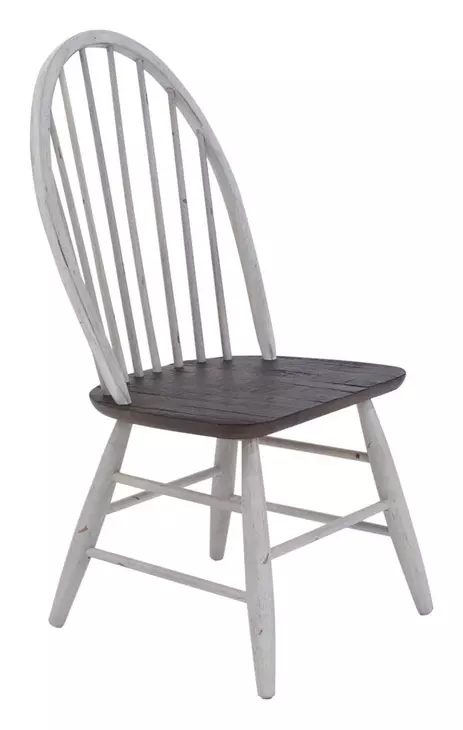 Farmhouse White and Brown 7 Piece Extendable Trestle Base Dining Set