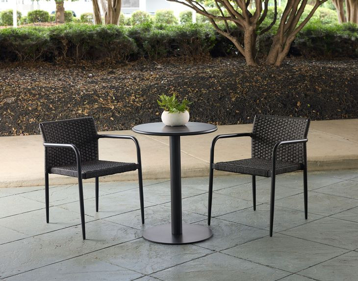 Costello Black 24" Round Outdoor Bistro Table