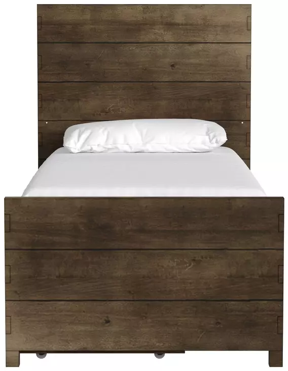 Dovetail Taupe Twin Panel Bed