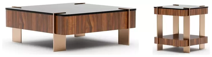 Altura Smoked Walnut Glass Top Occasional Table Set