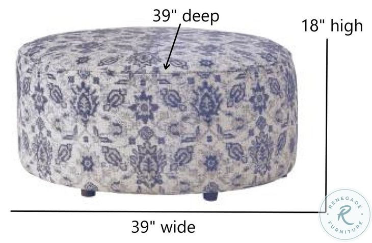 Wowza Limbu Indigo Cocktail Ottoman