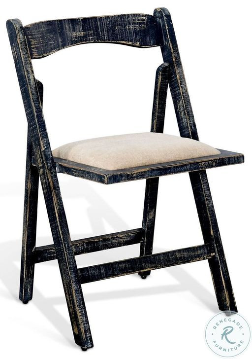 Hearthwood Haven Black Sand Folding Dining Chair Set of 2