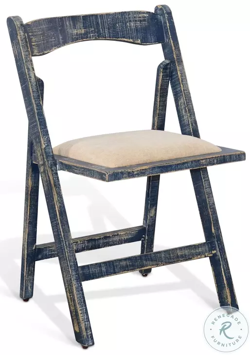 Sagewyn Ocean Blue Folding Dining Chair Set of 2