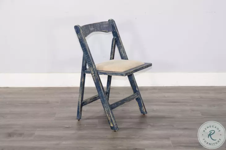 Sagewyn Ocean Blue Folding Dining Chair Set of 2