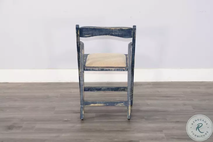 Sagewyn Ocean Blue Folding Dining Chair Set of 2