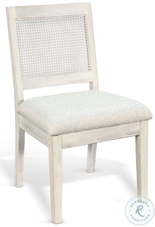 Cozy Luxe Light Gray Cane Back Dining Chair Set of 2