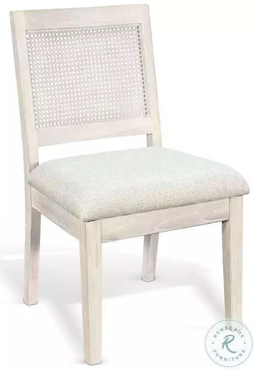 Cozy Luxe Light Gray Cane Back Dining Chair Set of 2