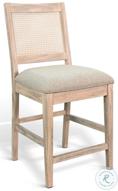 Sagewyn Wheat Cane Back Counter Height Stool Set of 2