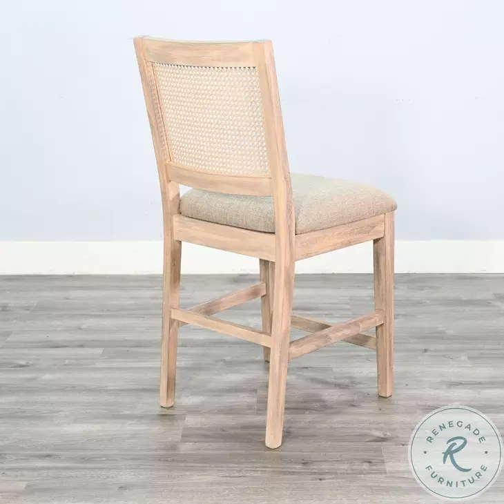 Sagewyn Wheat Cane Back Counter Height Stool Set of 2