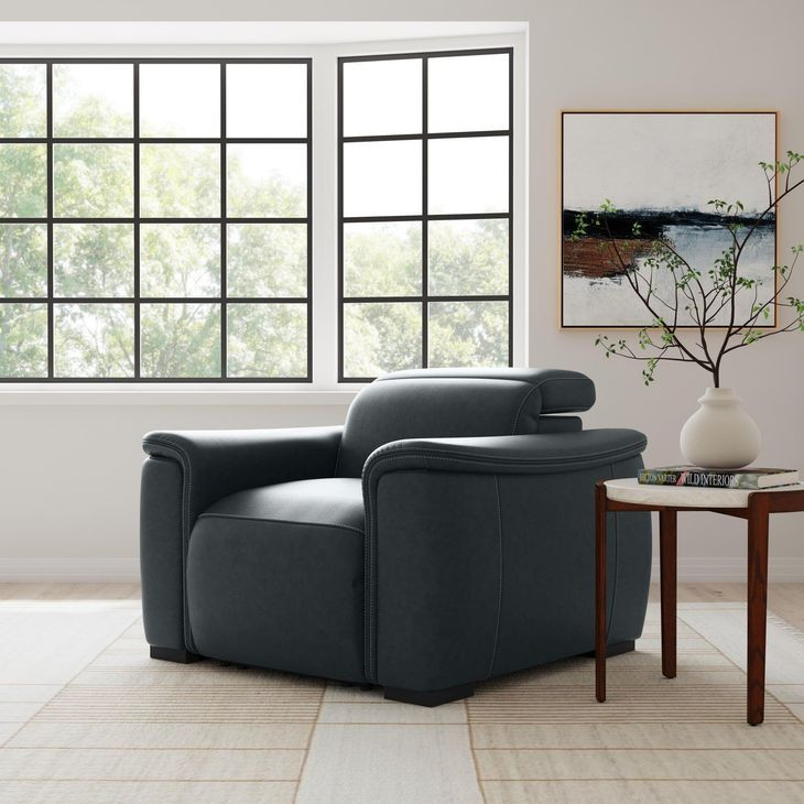 Camden Black Leather Zero Gravity Power Recliner with Power Headrest and USB Charging