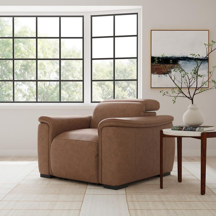Camden Brown Leather Zero Gravity Power Recliner with Power Headrest and USB Charging
