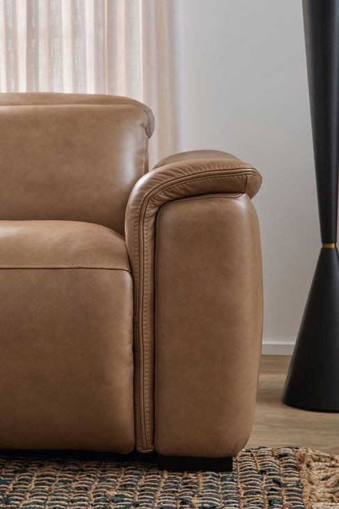Camden Brown Leather Zero Gravity Power Recliner with Power Headrest and USB Charging