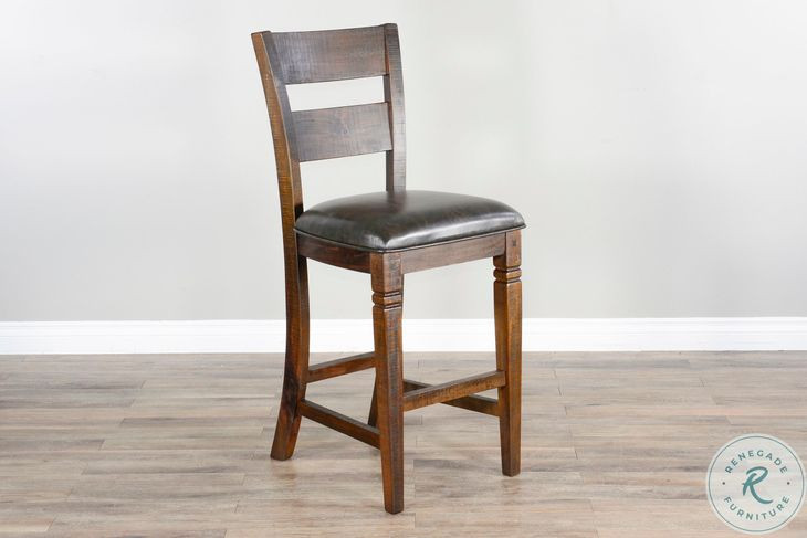 Havenstead Dark Brown Ladderback Barstool Set of 2
