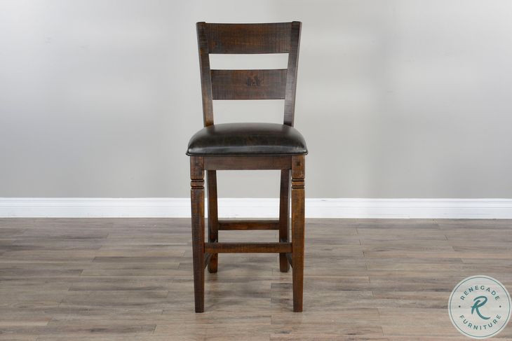 Havenstead Dark Brown Ladderback Barstool Set of 2