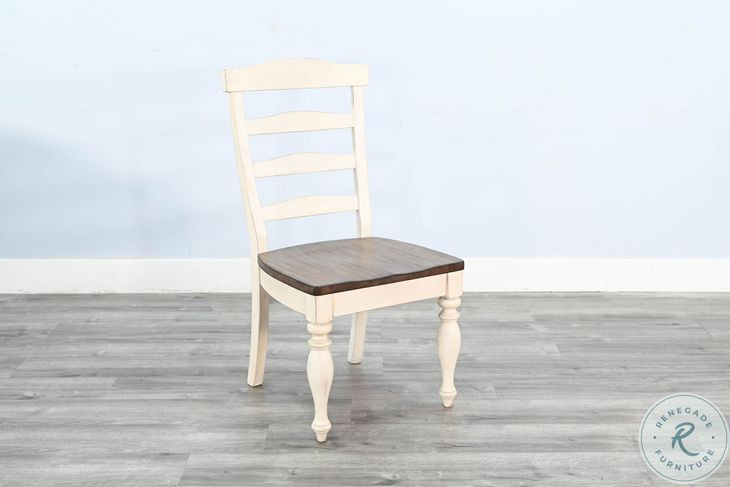 Elmwood Estate Marble White and Buckskin Dining Chair Set of 2