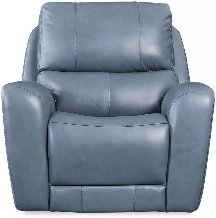 BelleAvenue Air Blue Leather Dual Power Glider Recliner