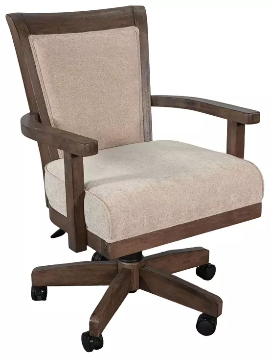 Doe Valley Buckskin and Brown Upholstered Game Chair with Casters