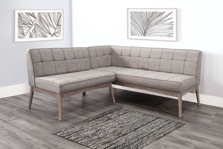 Mia Wheat Upholstered Corner Dining Bench