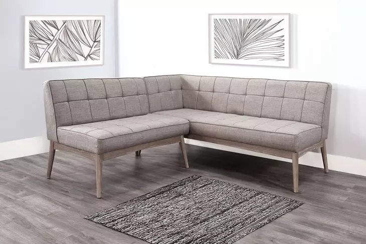 Mia Wheat Upholstered Corner Dining Bench